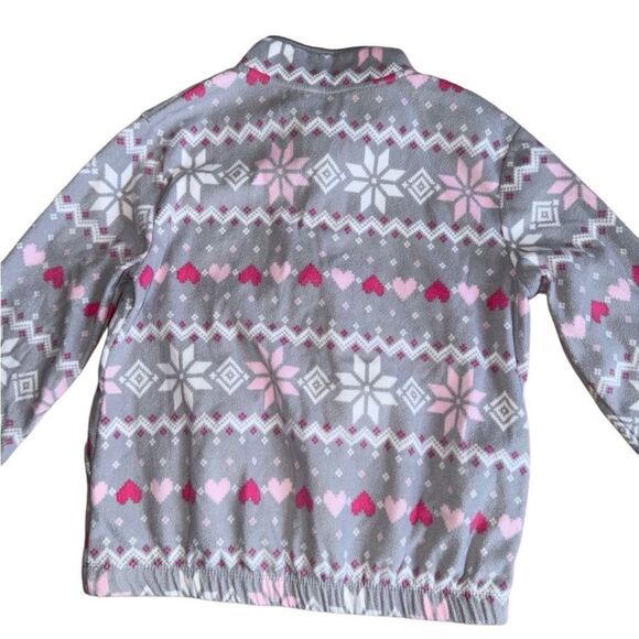 Athletic Works Girls Half Zip Pullover Sweatshirt Grey Hearts - Size Large - Picture 9 of 9